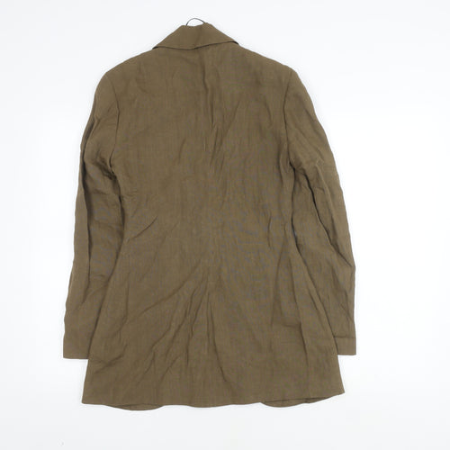 Zara Women's XS Brown Blazer Linen One-Button