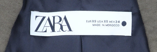 Zara Women's XS Brown Blazer Linen One-Button