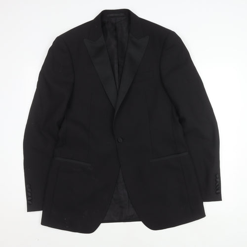 Marks and Spencer Men's Black Shawl Lapel Tuxedo Blazer, Size 40L