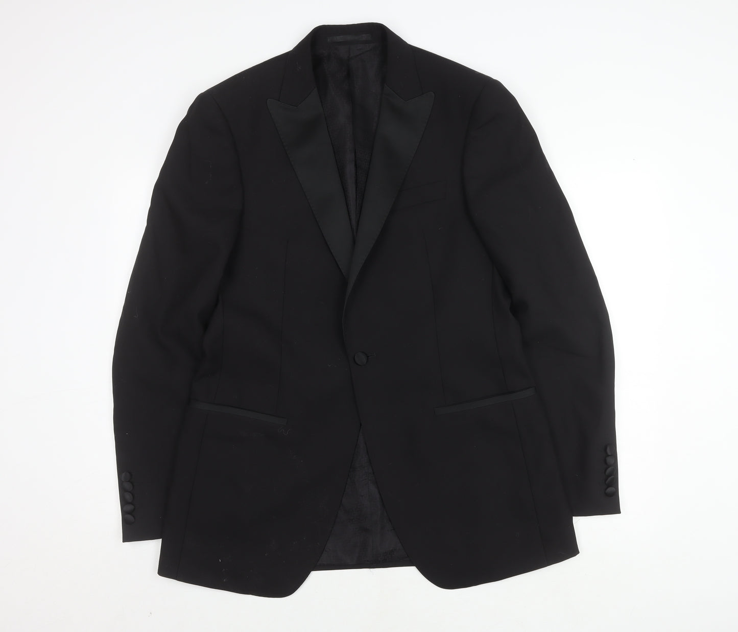 Marks and Spencer Men's Black Shawl Lapel Tuxedo Blazer, Size 40L