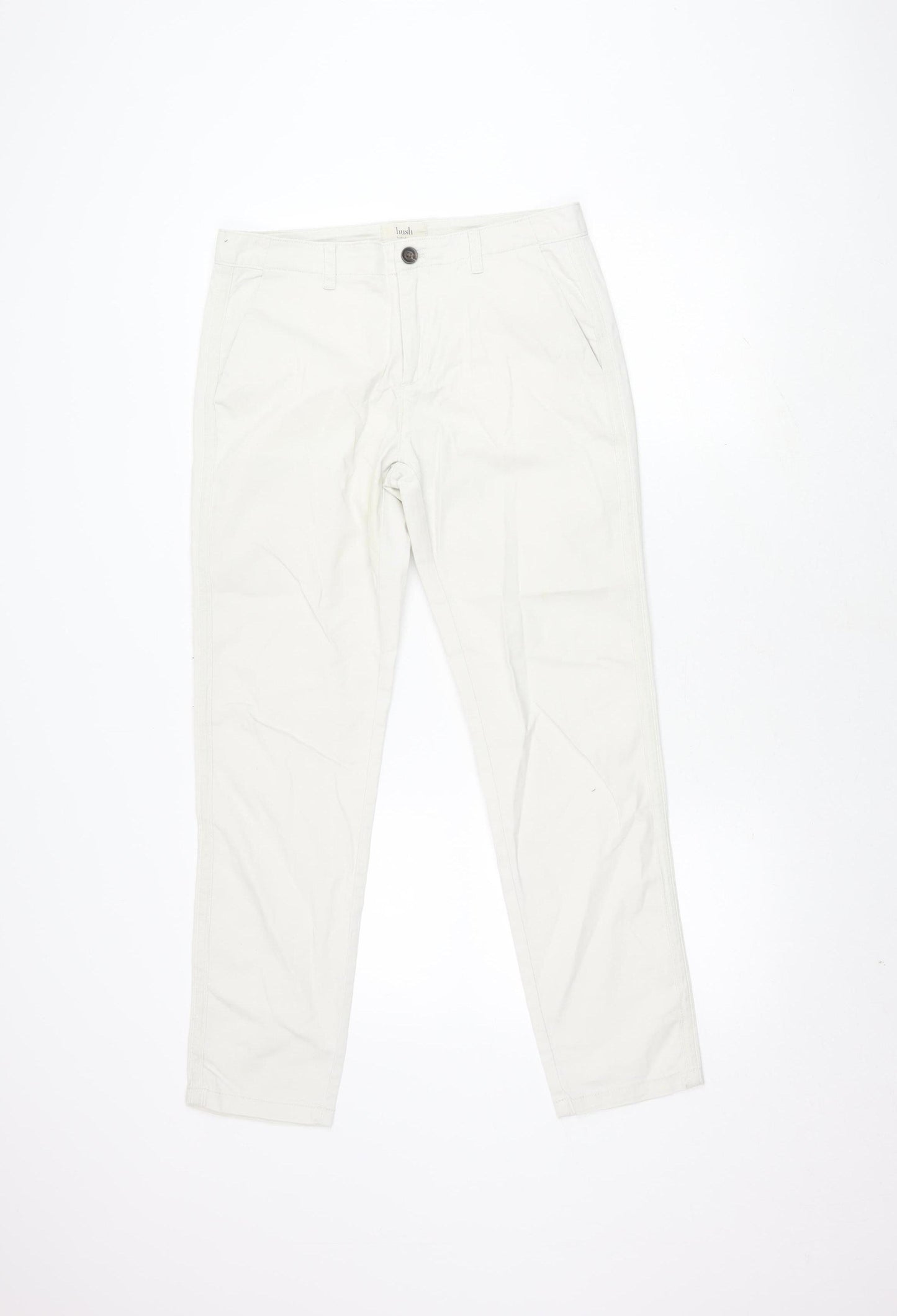 Hush Women's White Trousers Size 8 Cotton Blend