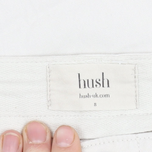 Hush Women's White Trousers Size 8 Cotton Blend