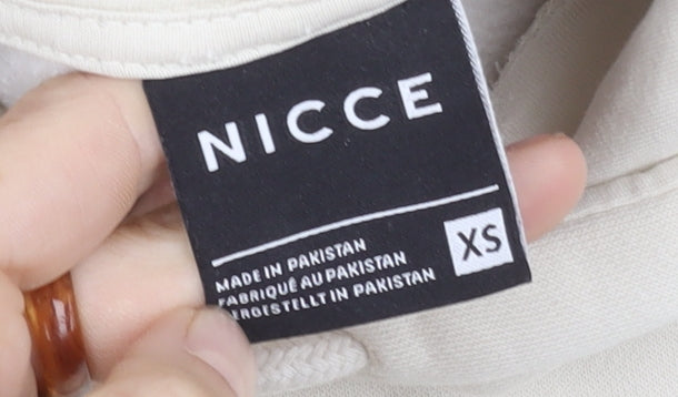 NICCE Men's Beige XS Pullover Hoodie with Logo