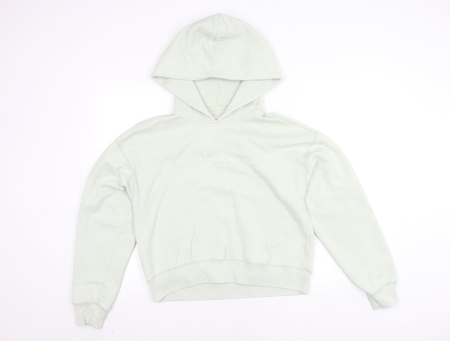 Abercrombie & Fitch Women's White Hoodie S Pullover Logo