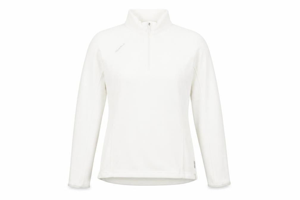 Decathlon Women's White XS 1/2 Zip Fleece Sweatshirt