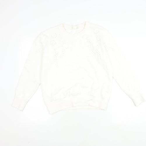 H&M Women's White Pullover Jumper Size 12