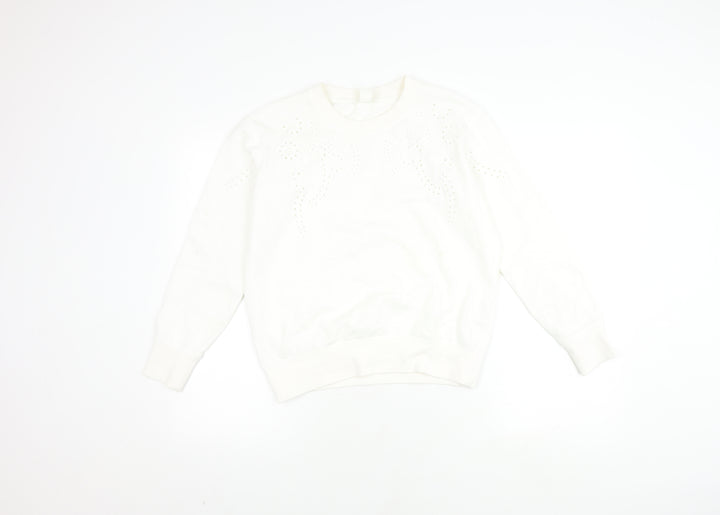 H&M Women's White Pullover Jumper Size 12