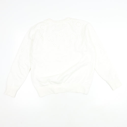 H&M Women's White Pullover Jumper Size 12