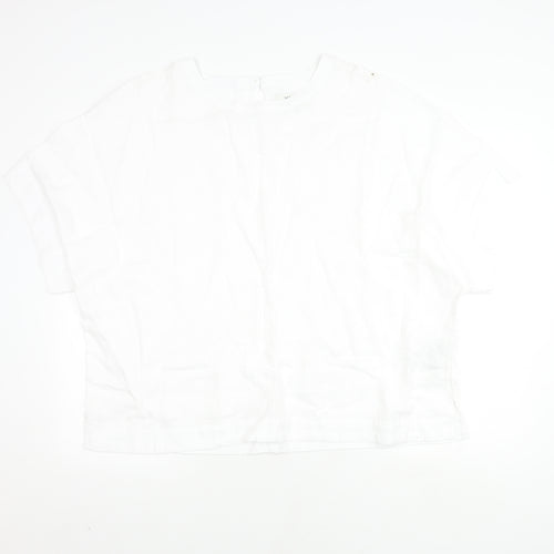 Marks and Spencer Women's White Linen Top Size 20