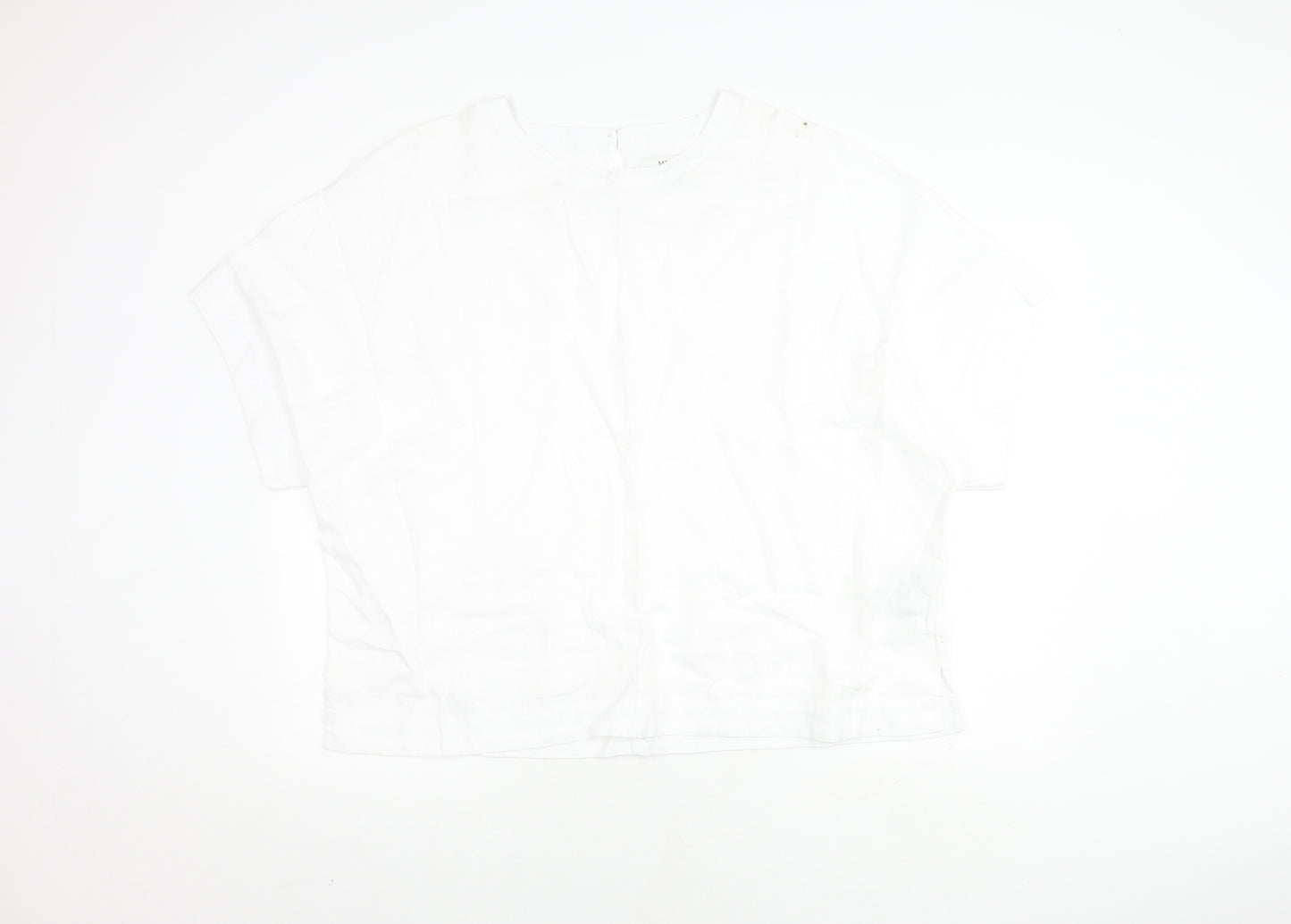 Marks and Spencer Women's White Linen Top Size 20