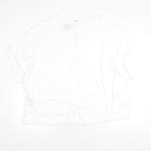Marks and Spencer Women's White Linen Top Size 20