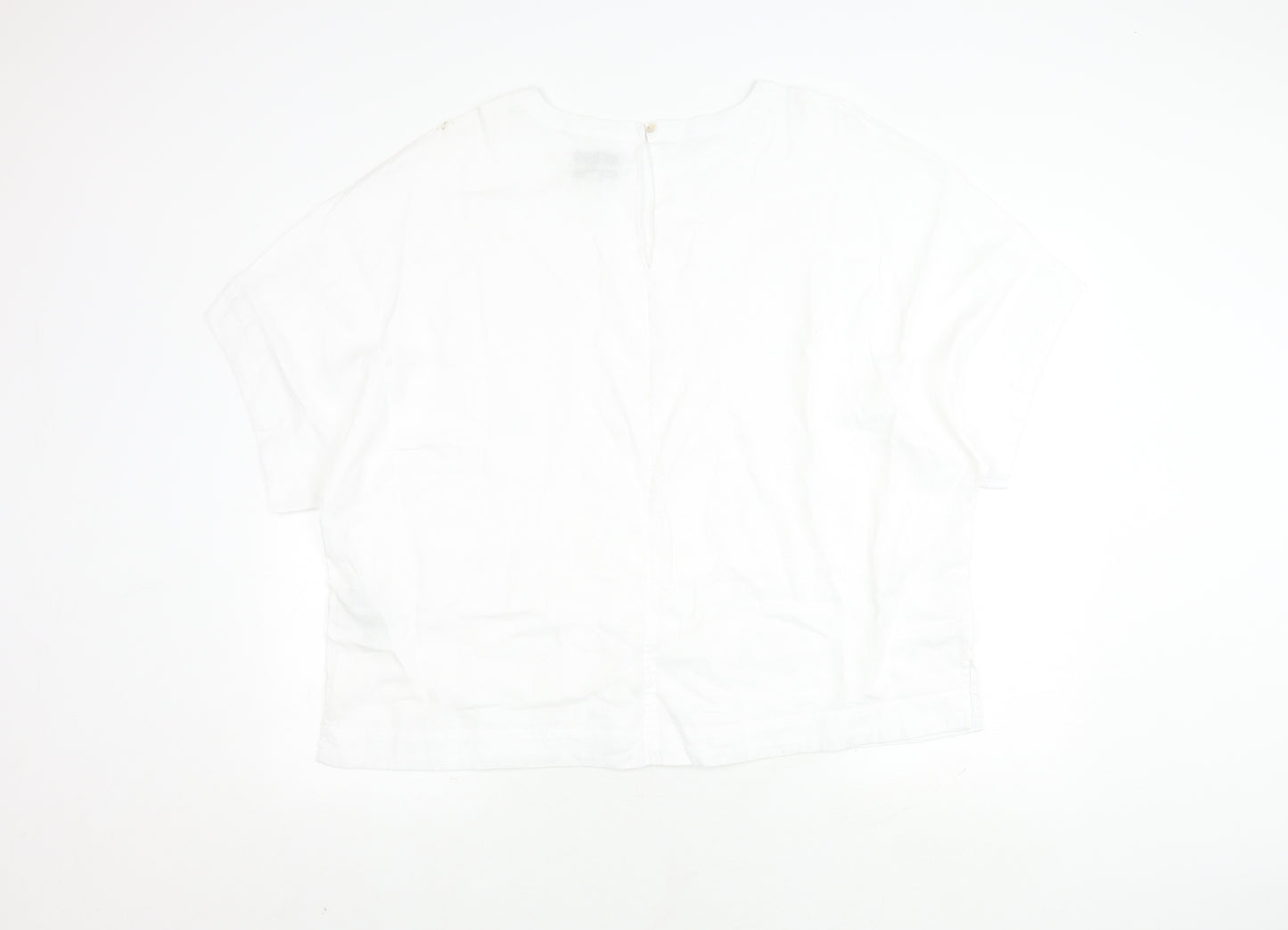 Marks and Spencer Women's White Linen Top Size 20