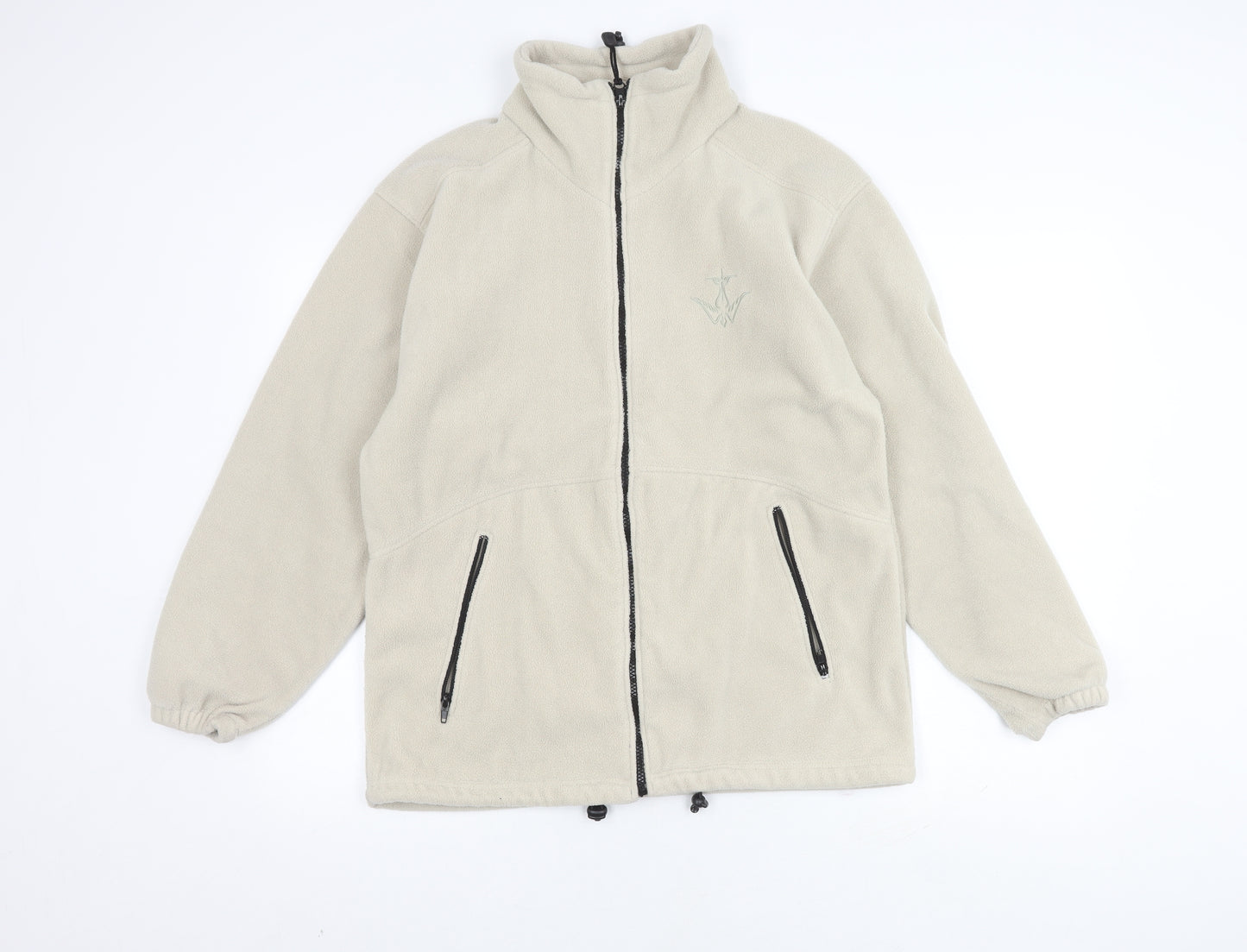 B&C Men's Beige Basic Jacket, S, Stand-Up Collar
