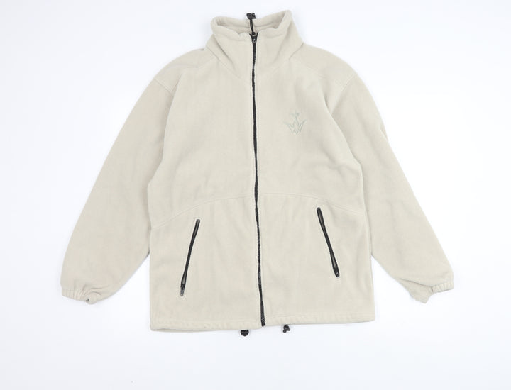 B&C Men's Beige Basic Jacket, S, Stand-Up Collar