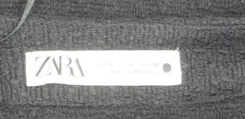 Zara Women's Black Wool Coatigan Size 2, Casual Mid-Length