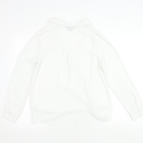 New Look Women's White Wrap Top, Size 10, V-Neck