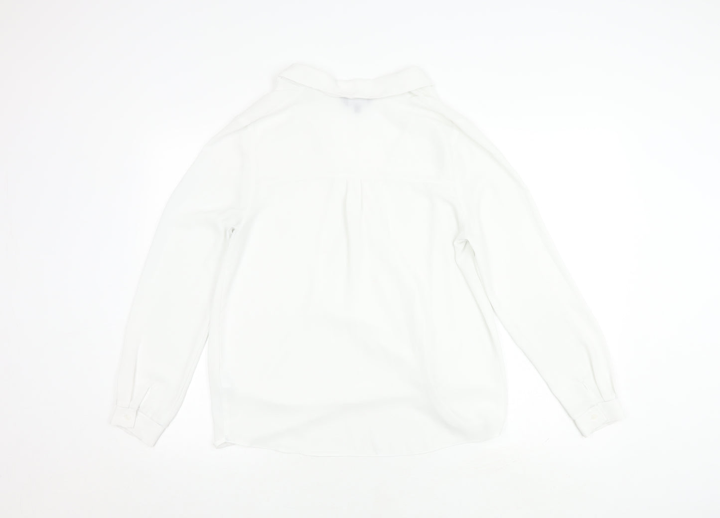 New Look Women's White Wrap Top, Size 10, V-Neck