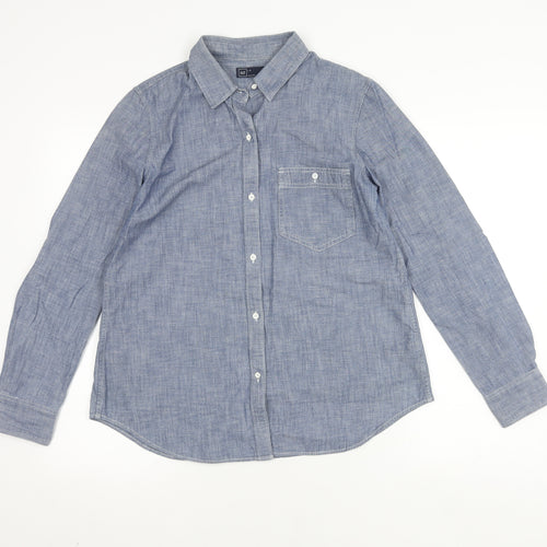 Gap Men's Blue Chambray Shirt L - Button-Up Casual