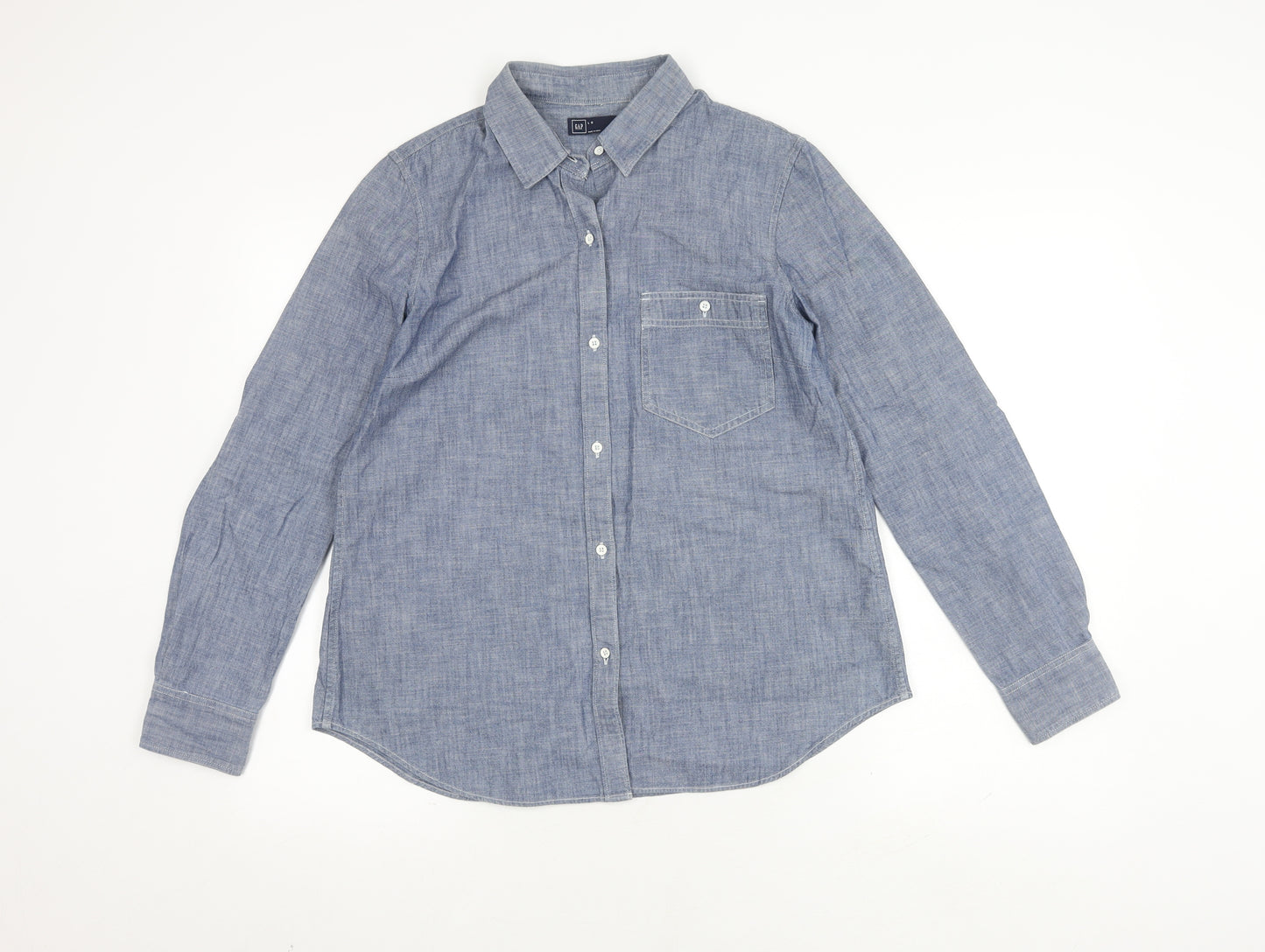 Gap Men's Blue Chambray Shirt L - Button-Up Casual