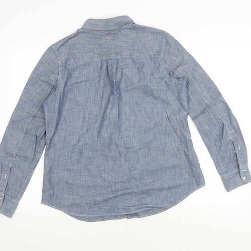 Gap Men's Blue Chambray Shirt L - Button-Up Casual