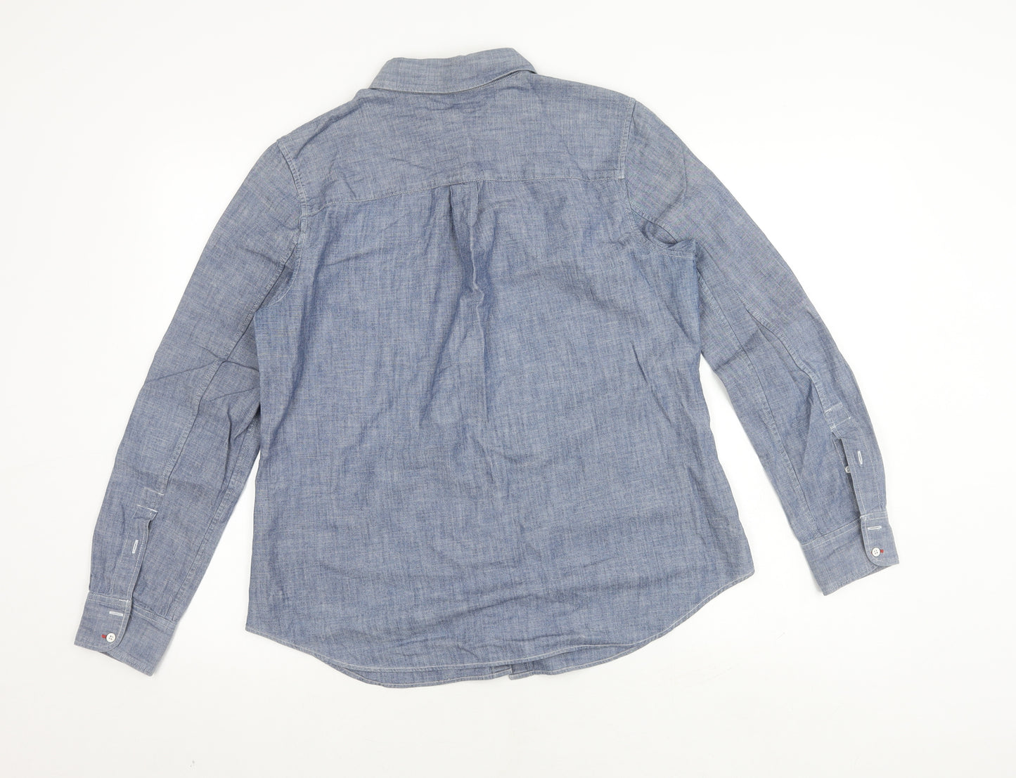 Gap Men's Blue Chambray Shirt L - Button-Up Casual