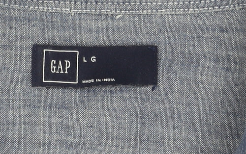 Gap Men's Blue Chambray Shirt L - Button-Up Casual