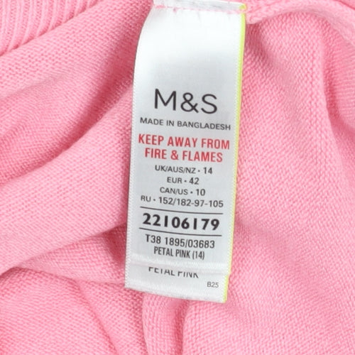 Marks and Spencer Women's Pink Jumper Size 14