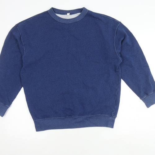 Uniqlo Men's Blue Sweatshirt S Crew Neck Pullover