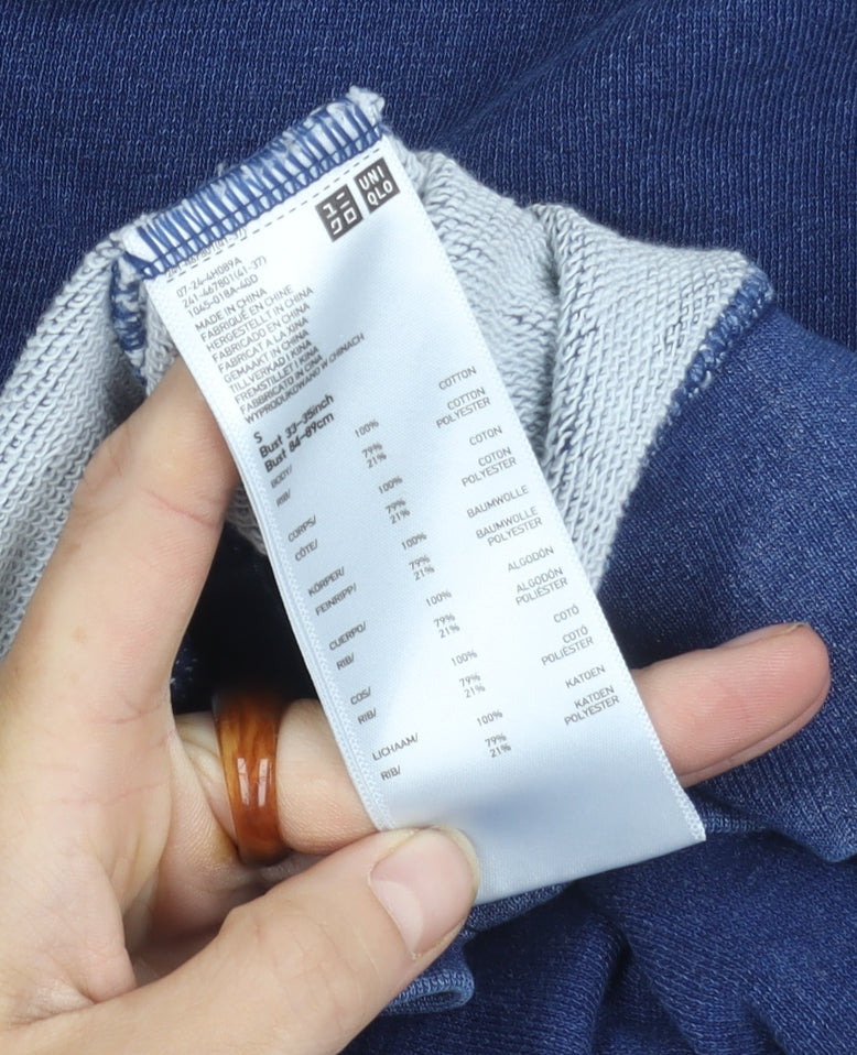 Uniqlo Men's Blue Sweatshirt S Crew Neck Pullover