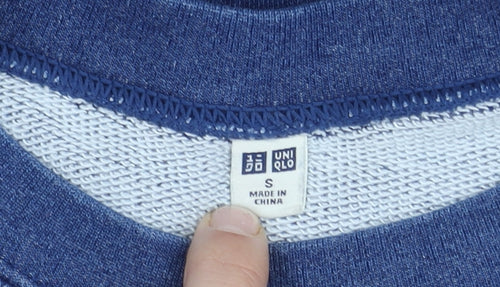 Uniqlo Men's Blue Sweatshirt S Crew Neck Pullover