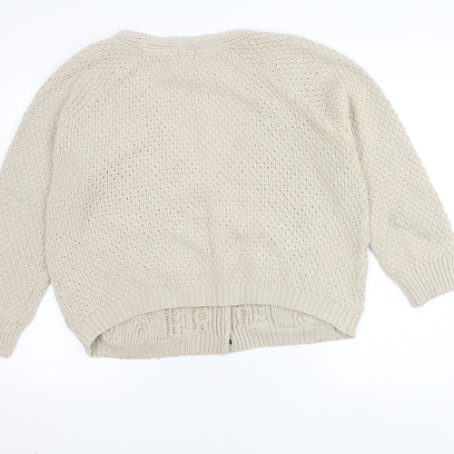 Neal Sperling Women's Beige Cardigan V-Neck Small