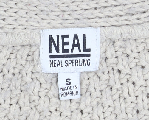 Neal Sperling Women's Beige Cardigan V-Neck Small