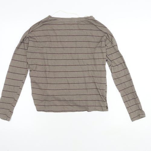 Friday's Project Women's Grey Striped Long Sleeve Top XS