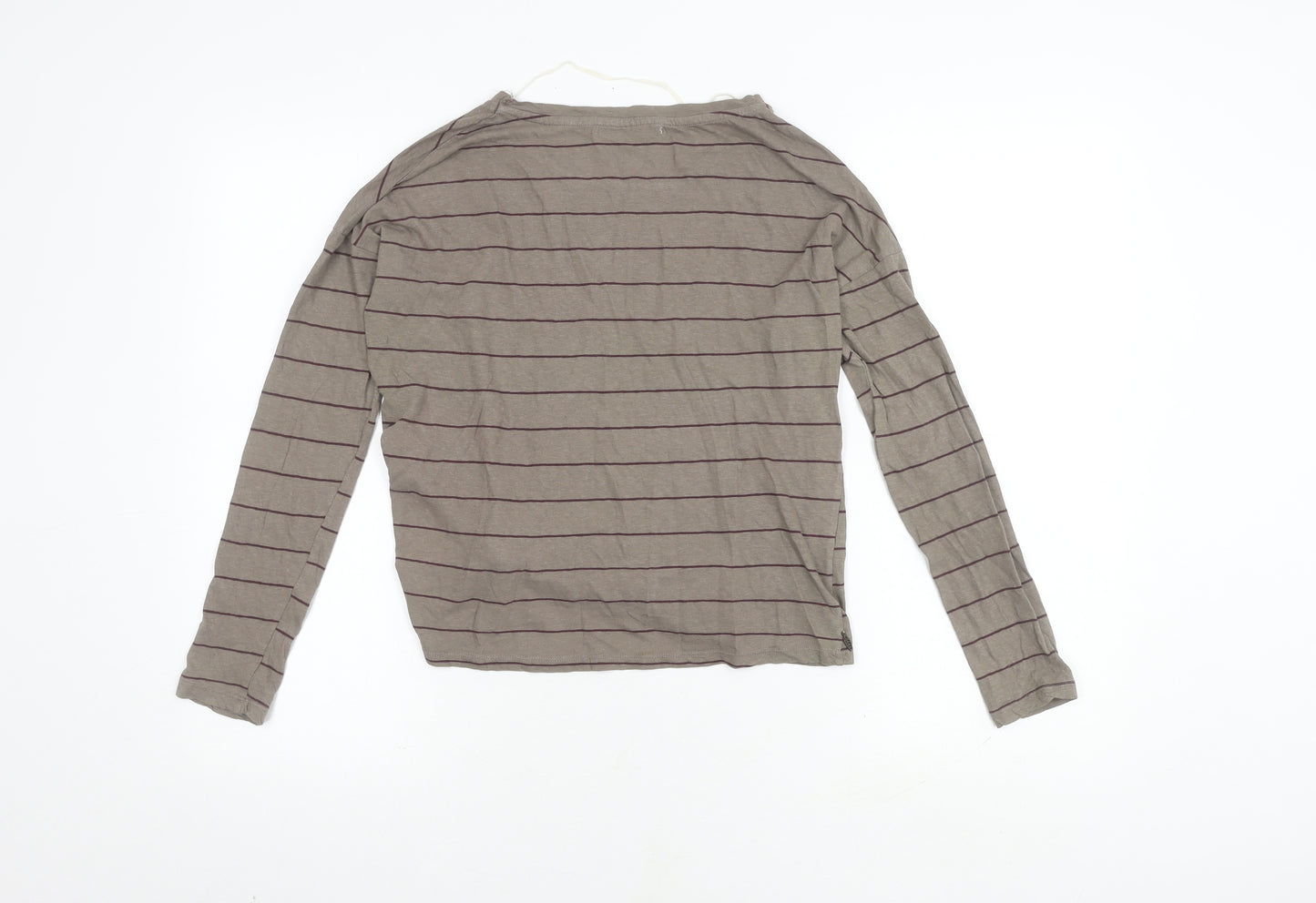 Friday's Project Women's Grey Striped Long Sleeve Top XS