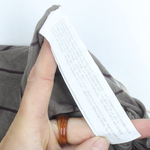 Friday's Project Women's Grey Striped Long Sleeve Top XS