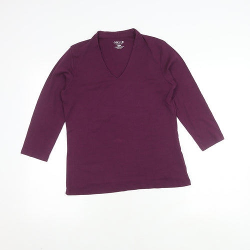 Orvis Women's Purple V-Neck Perfect Tee Size S