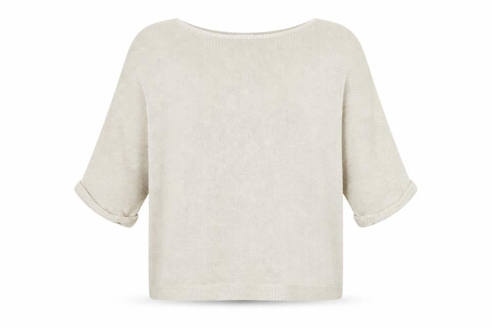 Front view of H&M Women's Beige jumper, M, 3/4 Sleeves
