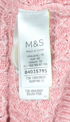 Marks and Spencer Women's Pink Cardigan Size 14