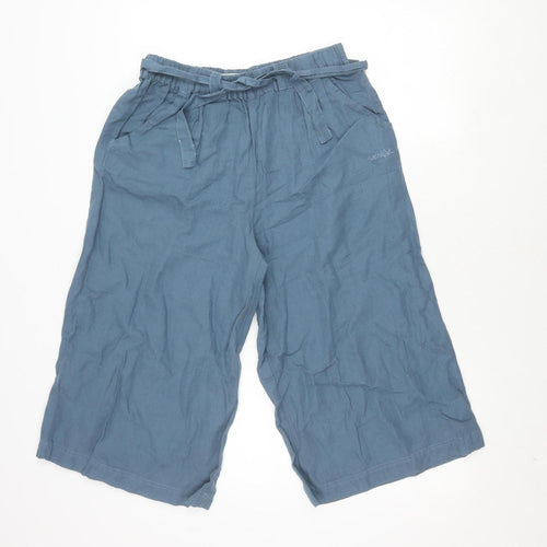 Weird Fish Women's Blue Linen Culotte Shorts Size 10