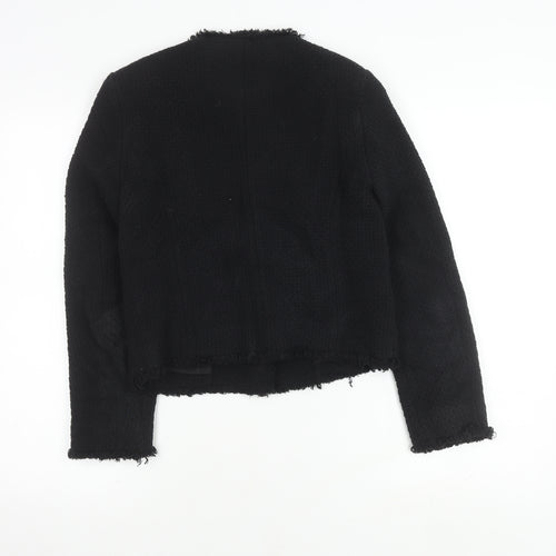 MNG Women's Black Bouclé Cropped Blazer Size 10