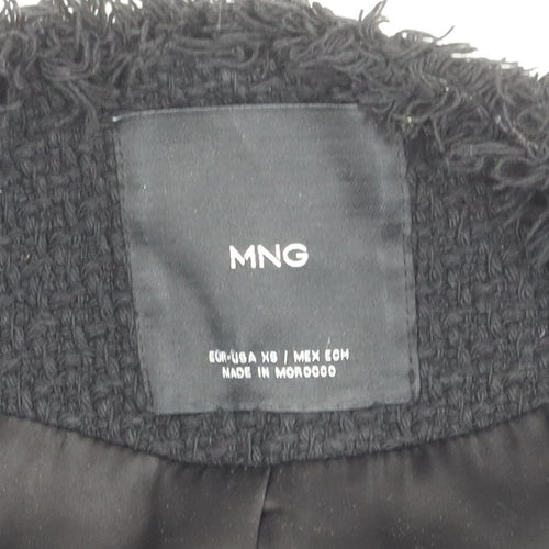 MNG Women's Black Bouclé Cropped Blazer Size 10