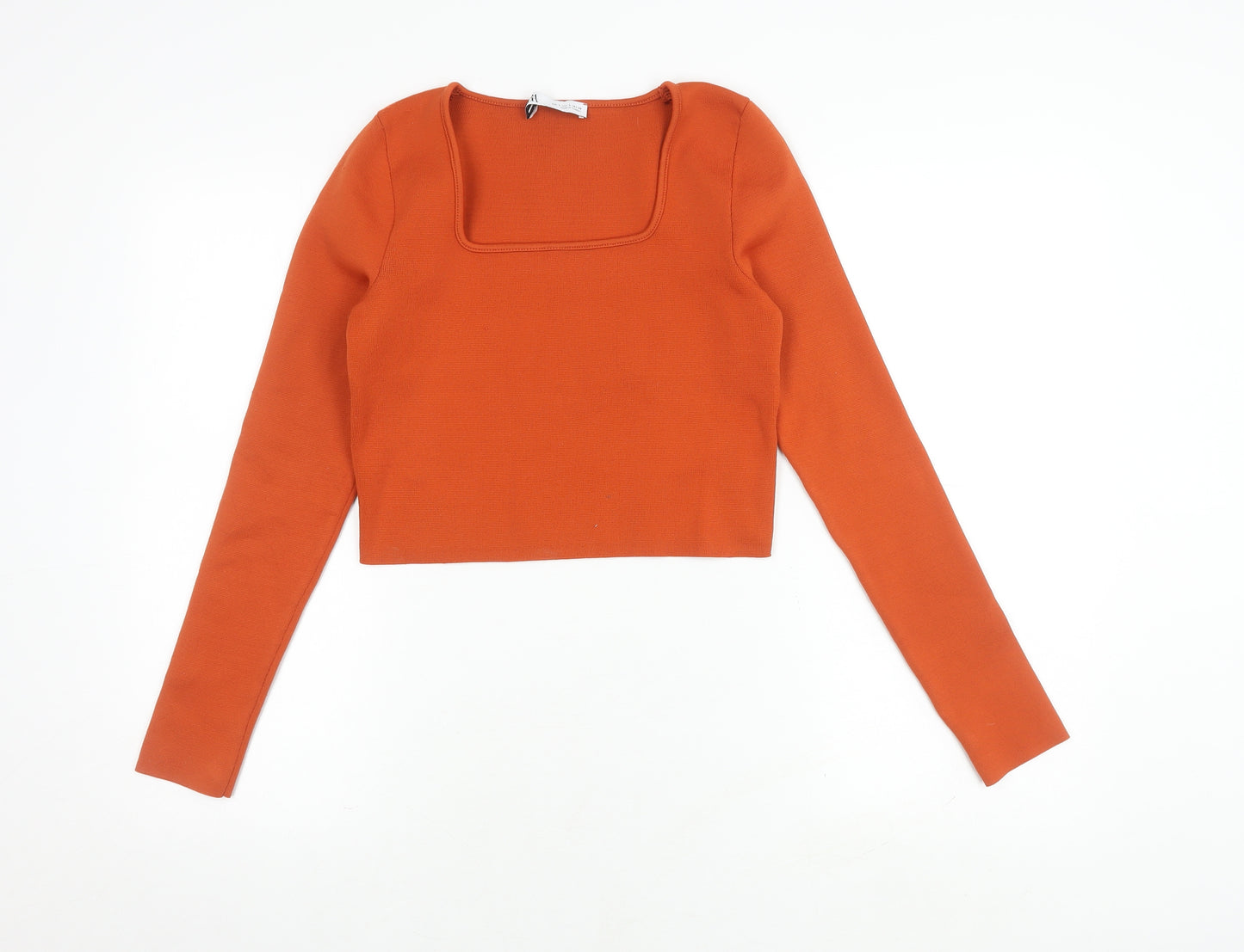 Zara Women's Orange Cropped Blouse Size 14