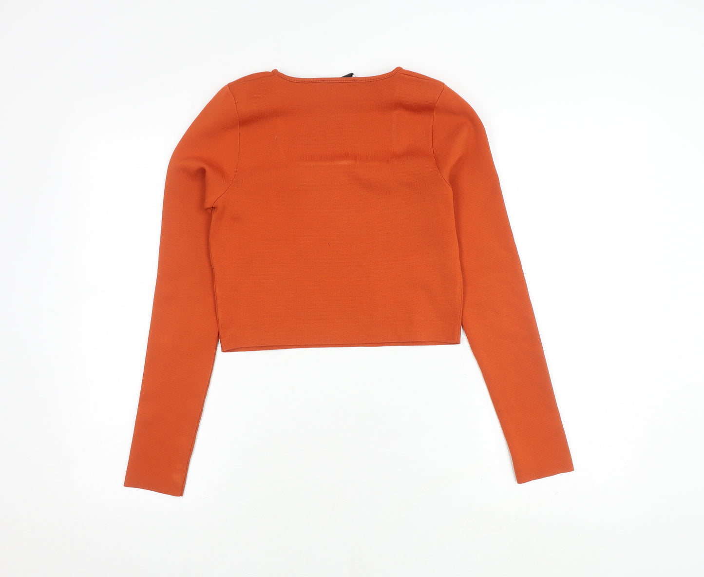 Zara Women's Orange Cropped Blouse Size 14