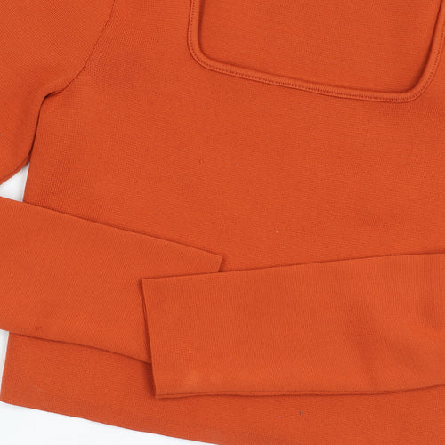 Zara Women's Orange Cropped Blouse Size 14