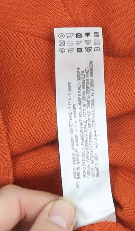 Zara Women's Orange Cropped Blouse Size 14