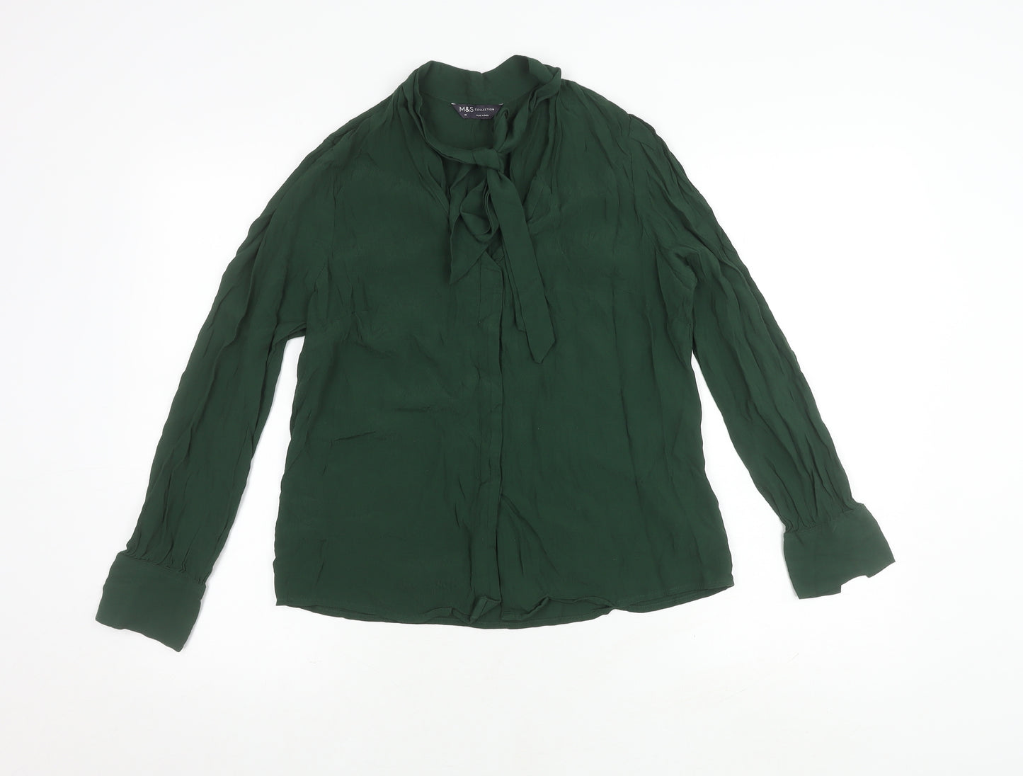 Marks and Spencer Women's Green Blouse Size 10
