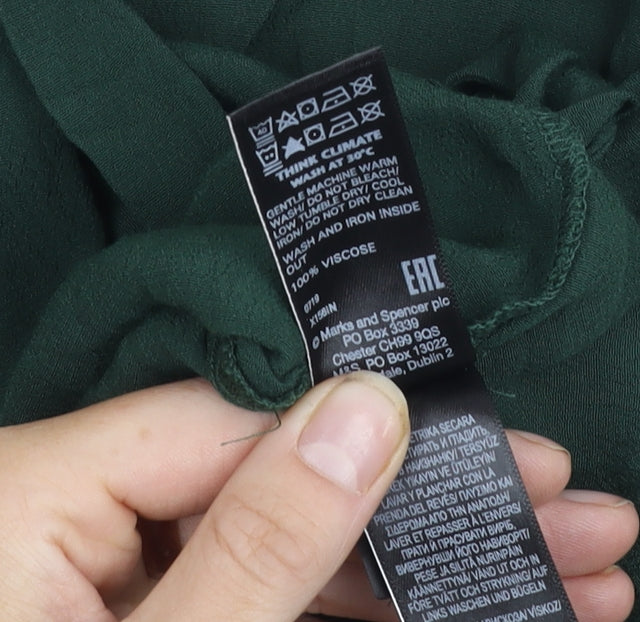 Marks and Spencer Women's Green Blouse Size 10