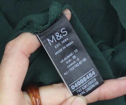 Marks and Spencer Women's Green Blouse Size 10