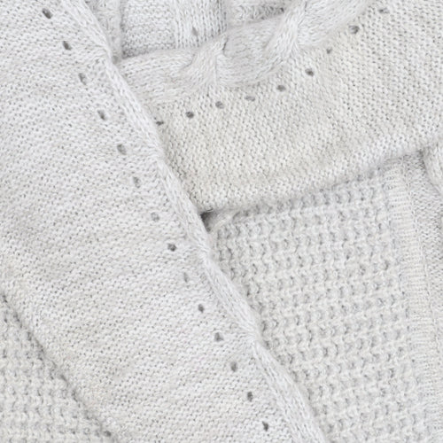 New Look Women's Grey Cable-Knit Cardigan Size 12