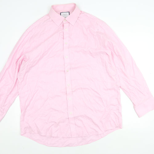 Charles Tyrwhitt Men's Pink Classic Fit Shirt 43 Long Sleeve